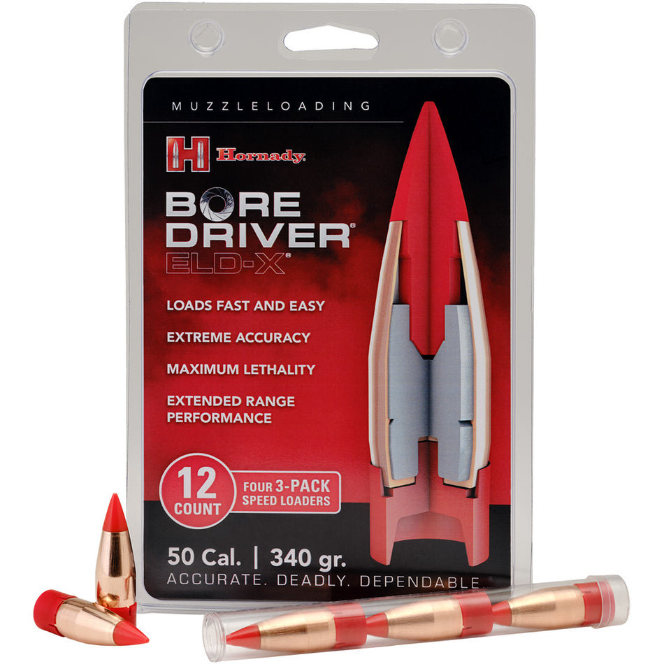 Hornady Bore Driver ELD-X Muzzleloader Bullet 50 cal. 340 gr. 12 rd.