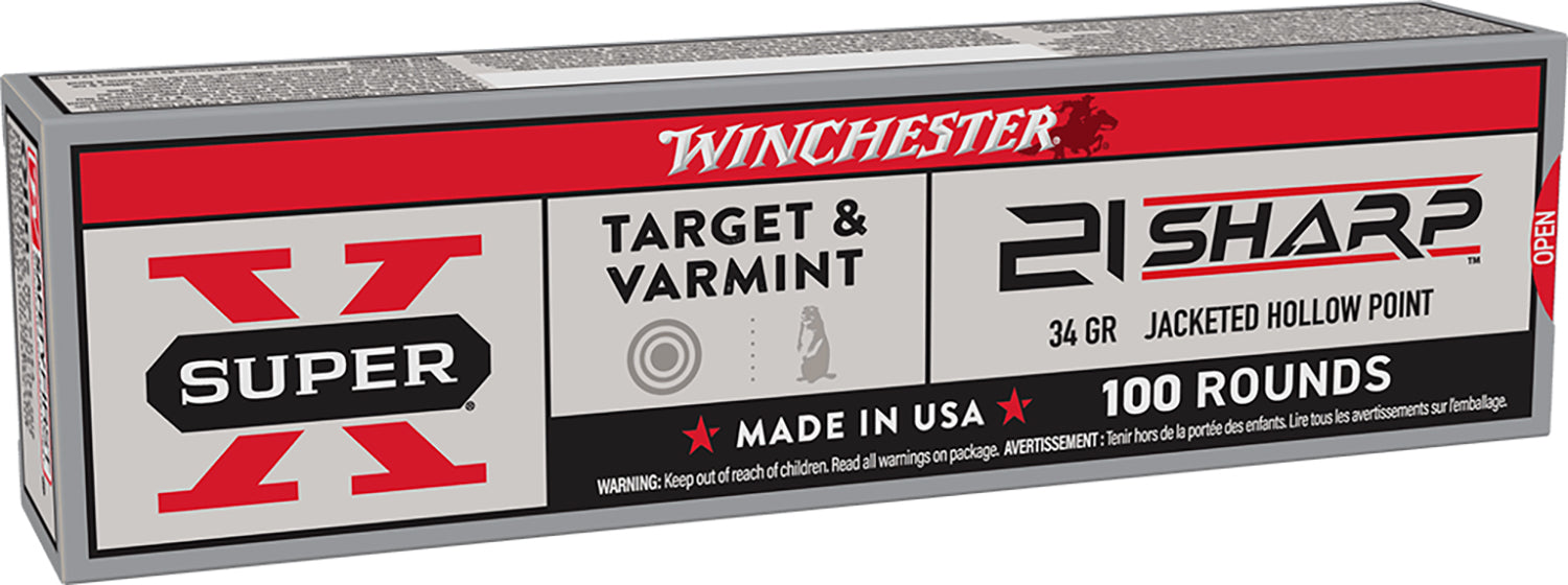 Winchester Super X .21 Sharp 34 gr JHP ammo