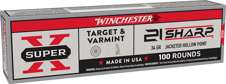 Winchester Super X .21 Sharp 34 gr JHP ammo