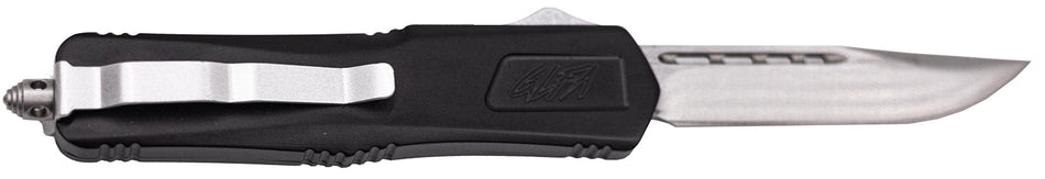 Great Lakes Firearms GLKMDSMTBLK GLFA Medium OTF Knife 3.50" Steel Blade, Black Cerakote Aluminum Handle