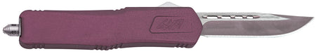 Great Lakes Firearms GLKMDSMTCHY GLFA Medium OTF Knife 3.50" Steel Blade, Black Cherry Cerakote Aluminum Handle