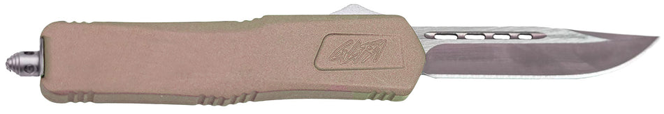 Great Lakes Firearms GLFA Medium OTF Knife 3.50" Plain Steel Blade with Flat Dark Earth Cerakote Aluminum Handle
