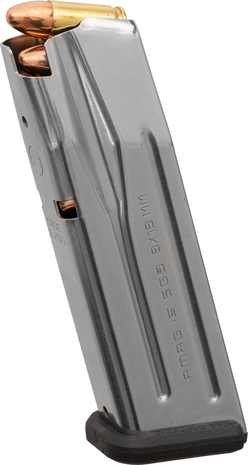 Magpul MAG1464SST AMAG 15-Round 9mm Luger Magazine for Sig P320 Silver Stainless Steel