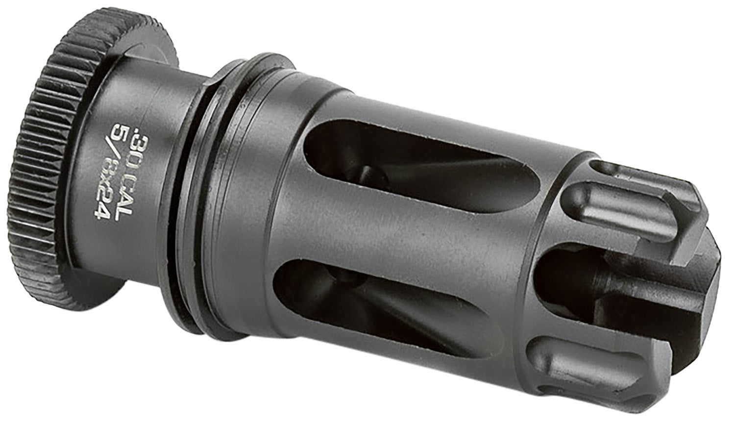 Griffin Armament DLFC30C5824 Dual-Lok Flash Comp 30/7.62mm Black QPQ Nitride 17-4PH Stainless 5/8"x24