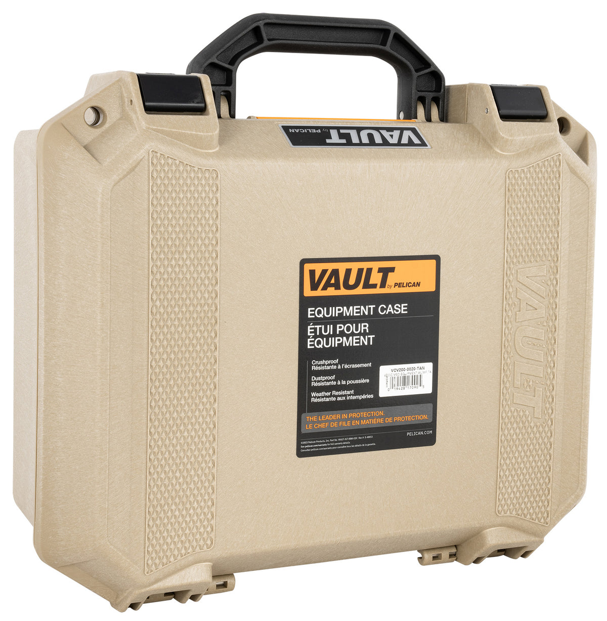 Pelican VCV2000020FDE Vault Medium Case Flat Dark Earth Polymer Lockable