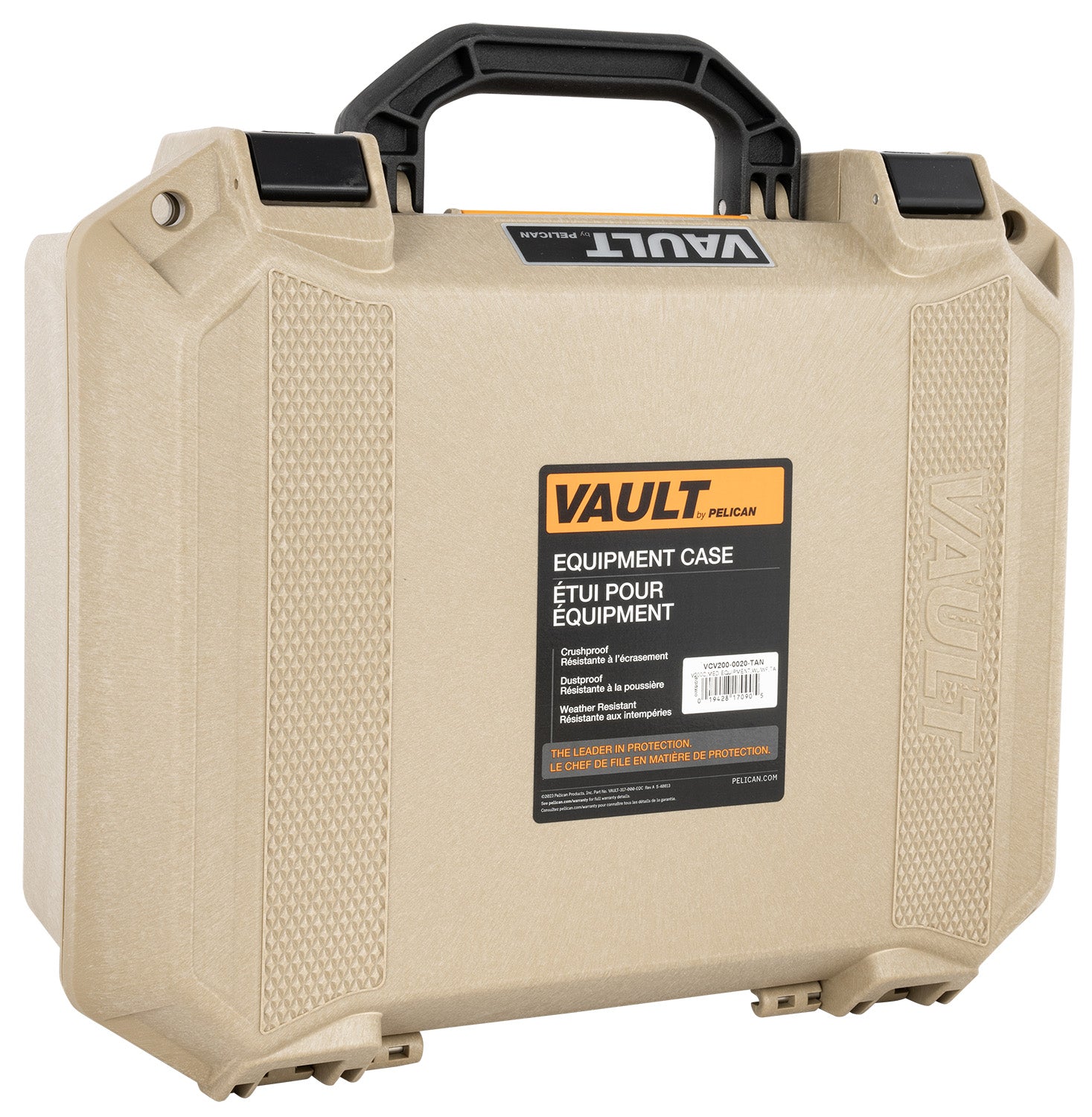Pelican VCV2000020FDE Vault Medium Case Flat Dark Earth Polymer Lockable