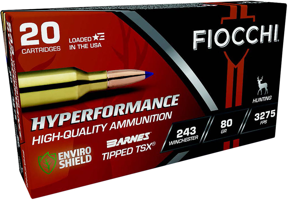 Fiocchi Polymer Tip Boat Tail .243 Winchester 80 gr PolyTip ammo