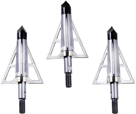 Allen 14694 CX Terminus Crossbow Broadhead 3-Blade Stainless Steel Silver 3 Pack