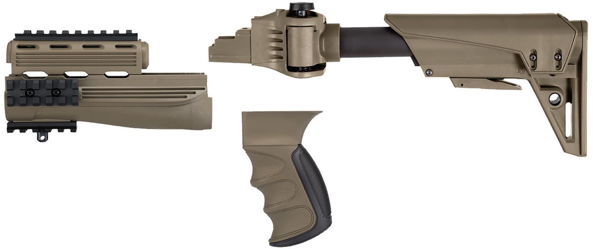 ATI Outdoors S-Force GEN2 Flat Dark Earth 6-Position Adjustable Side-Folding Stock with X2 Recoil System for AK-47