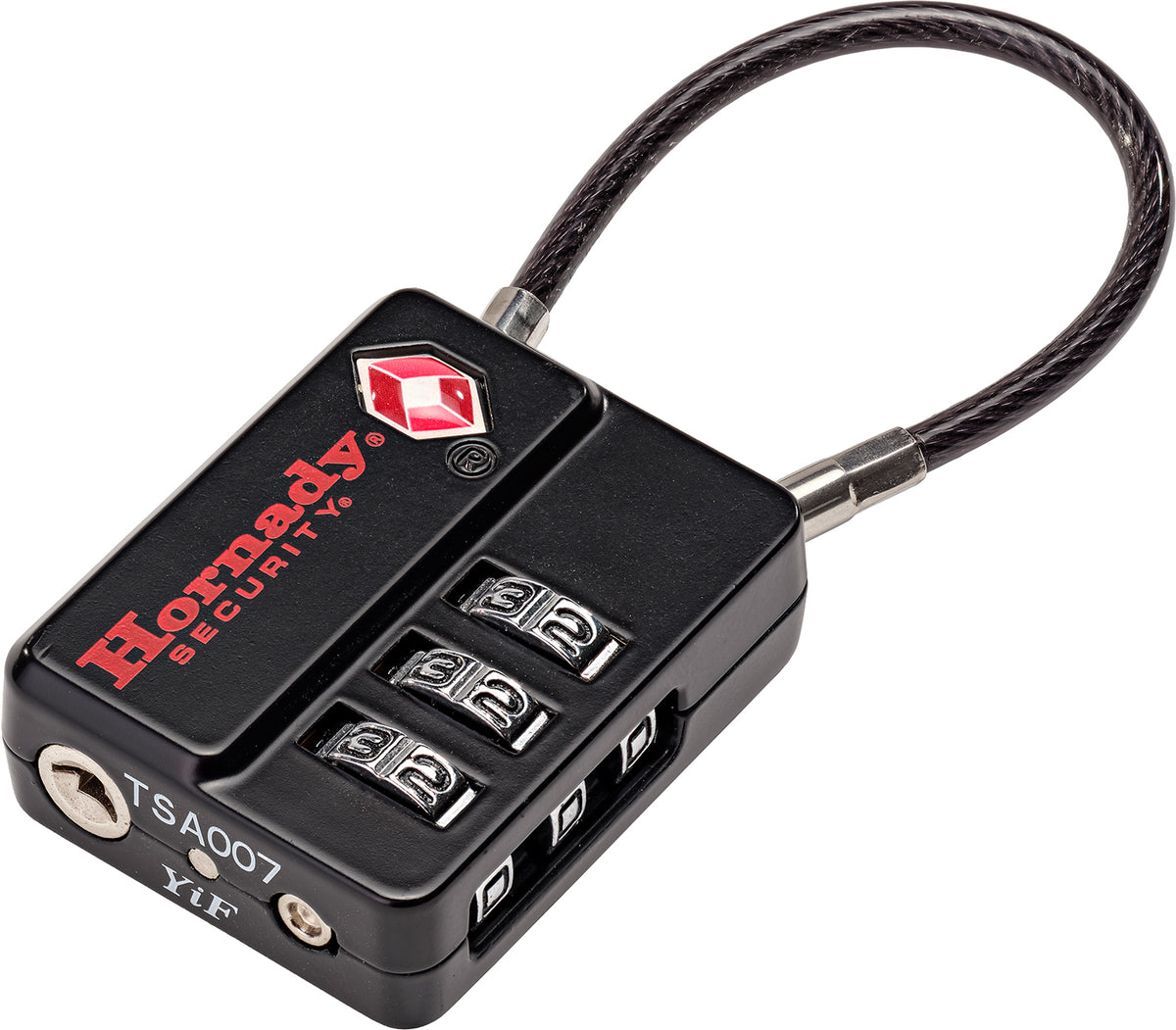 Hornady 96023 Flex Micro TSA Cable Lock 3-Dial Combination Black Aluminum