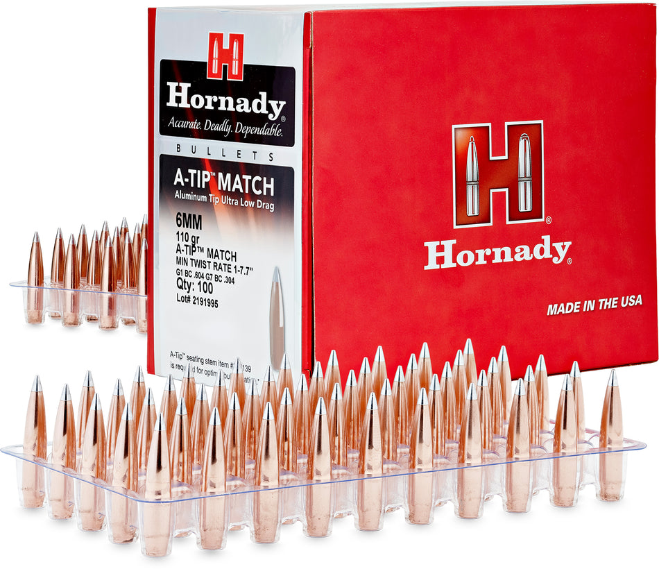 Hornady A-Tip Match Bullets 6mm .243 110gr 500-Count