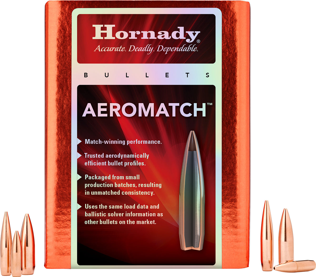 Hornady AeroMatch .308 168gr HPBT High-Volume Match Reloading Bullets 500/Box