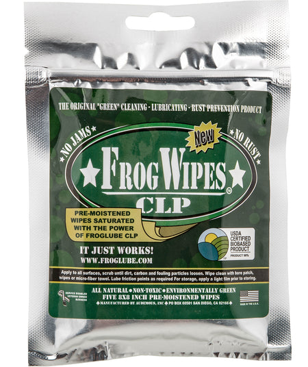 FrogLube 14936 Frog Wipes Ziplock Bag 5-Pack Cleaning Wipes