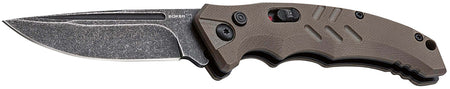 Boker Plus 01BO483 Intention II Folding Auto Knife Drop Point Plain D2 Blade Brown G10 Handle