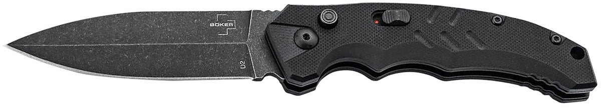 Boker Plus 01BO796 Intention II 3.35" Folding Dagger Plain D2 Steel Blade Black G10 Handle