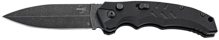 Boker Plus 01BO796 Intention II 3.35" Folding Dagger Plain D2 Steel Blade Black G10 Handle