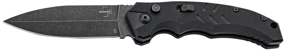 Boker Plus 01BO796 Intention II 3.35" Folding Dagger Plain D2 Steel Blade Black G10 Handle