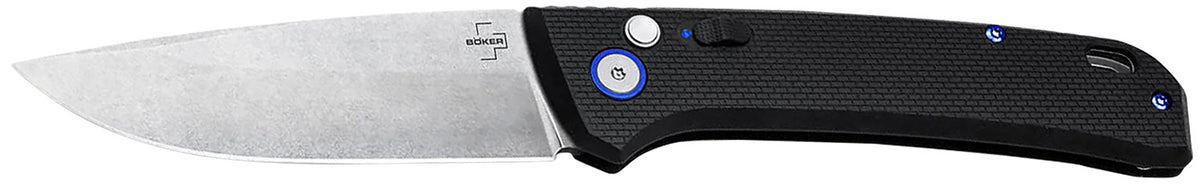 Boker Plus 01BO920 FRND 3.35" Drop Point Stonewash D2 Blade Black Grivory Handle