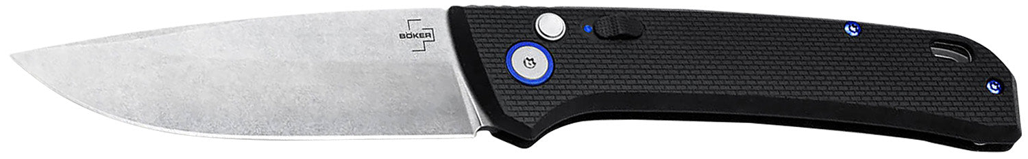 Boker Plus 01BO920 FRND 3.35" Drop Point Stonewash D2 Blade Black Grivory Handle
