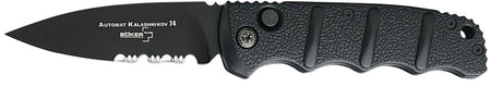 Boker Plus 01KALS100 Kalashnikov 3.35" Drop Point Plain/Serrated Black D2 Blade Aluminum Handle