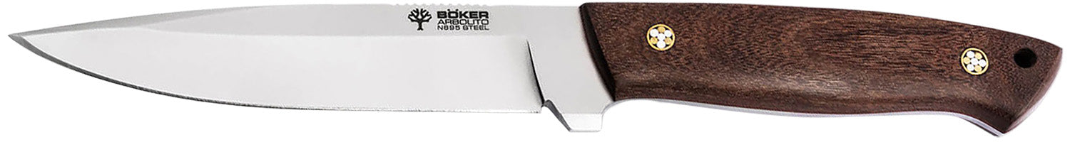 Boker 02BA303G Arbolito Relincho Madera 5.04" Plain N695 Blade Guayacan Wood Handle Fixed Blade