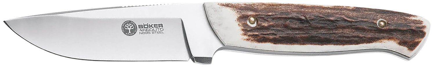 Boker 02BA319H Arbolito Stag Hunter 3.50" Drop Point N695 Blade Stag Handle Fixed Blade Knife
