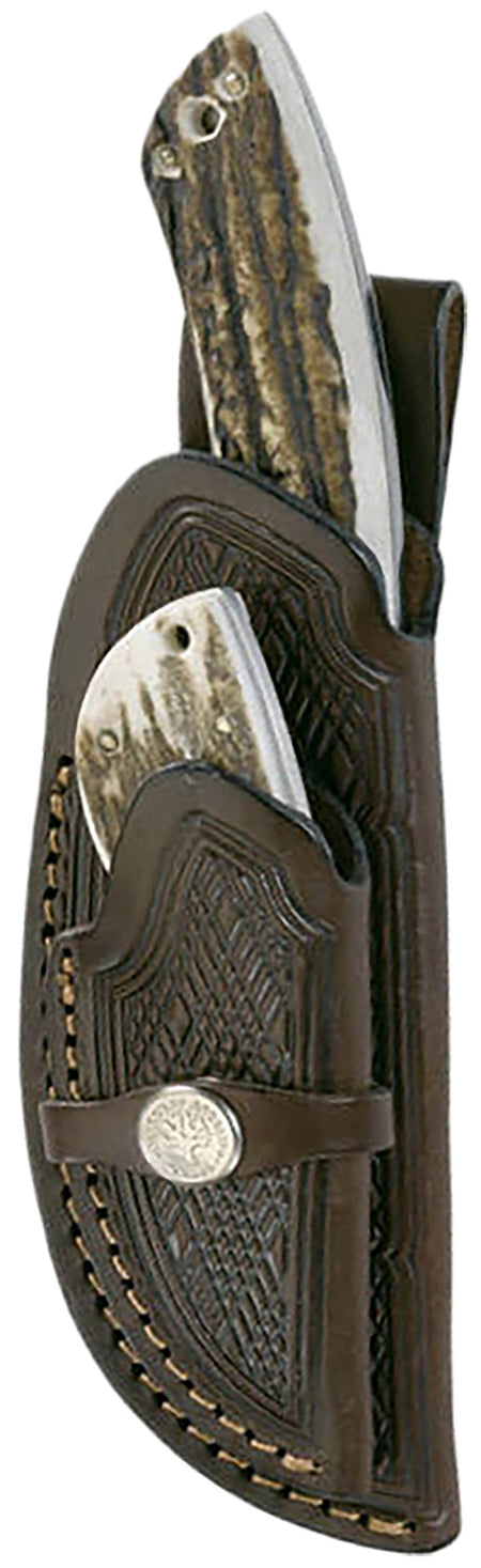 Boker 02BA5130H Hunters Combo Set 2.38"/4.25" Caper/Gut Hook 440C SS Blade Stag Handle