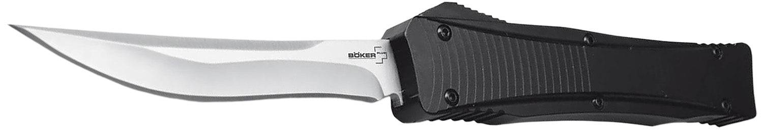Boker Plus 06EX243 Eagle OTF 3.35" Plain D2 Steel Blade Black Aluminum Handle Automatic Knife