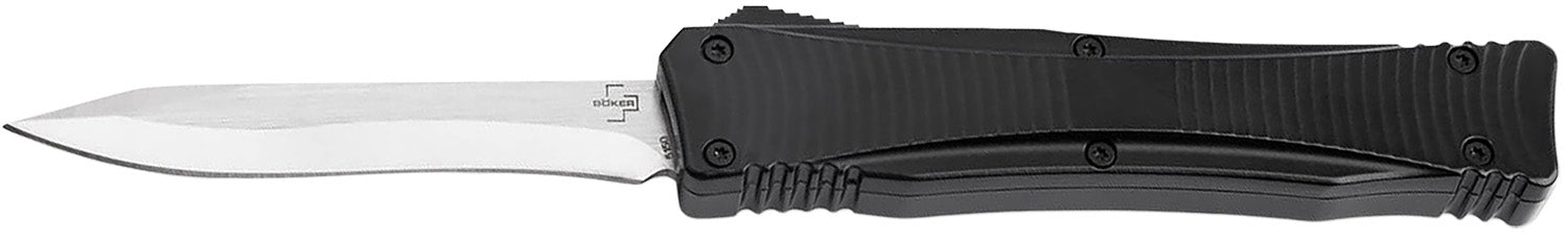 Boker Plus 06EX245 Falcon 2.0 OTF 3.35" Plain D2 Steel Blade Black Aluminum Handle Auto Pocket Knife