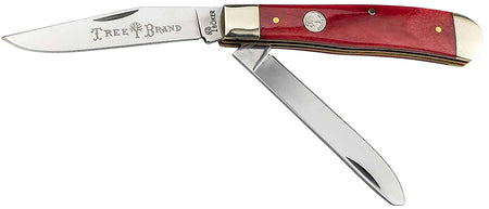 Boker 110830 Trapper Pocket Knife D2 Steel Plain Blade Smooth Red Bone Handle