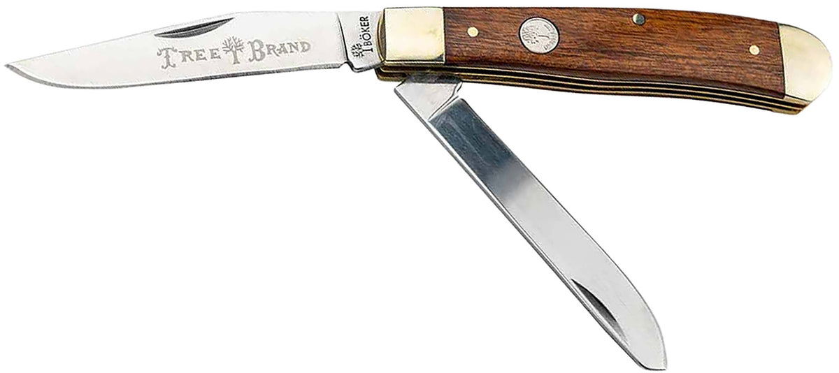 Boker 110832 Trapper 2.0 Pocket Knife D2 Steel Clip Point/Spey Blade Rosewood Tulip Wood Handle