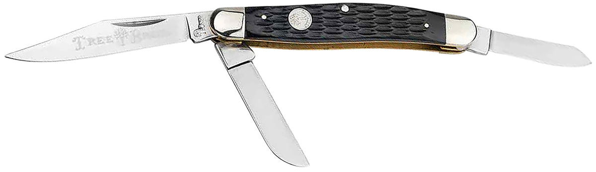 Boker 110856 Stockman Traditional Large Pocket Knife D2 Steel Clip/Sheepsfoot/Spey Blade Black Jigged Bone Handle