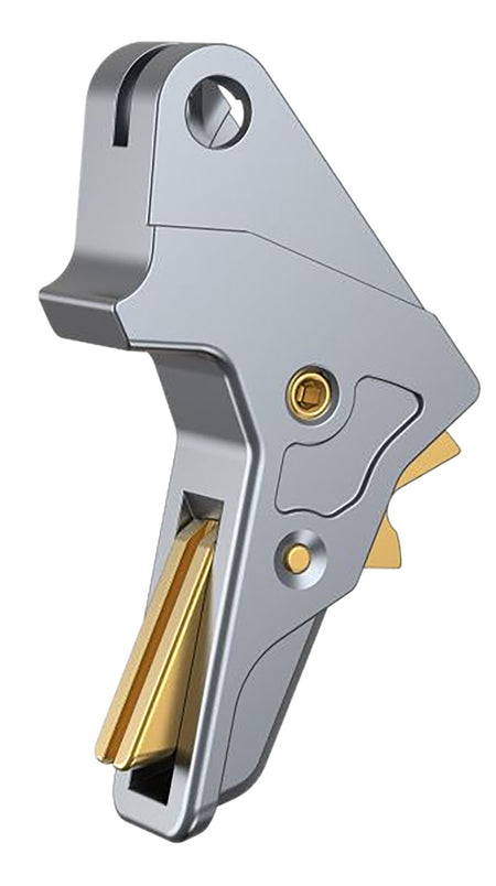 Tyrant CNC TDMPTRIGFSCGREY/GOLD Gray Trigger Gold Shoe for S&W M&P Full-Size and Compact