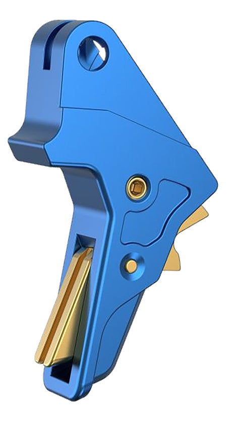 Tyrant CNC TDMPTRIGFSCBLUE/GOLD Blue Trigger Gold Shoe for S&W M&P Full-Size and Compact