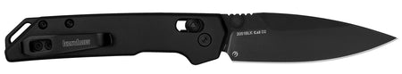 Kershaw 2051BLK Mini Iridium 3" Folding Knife Spear Point Stonewashed D2 Blade, Ice Blue Anodized Aluminum Handle