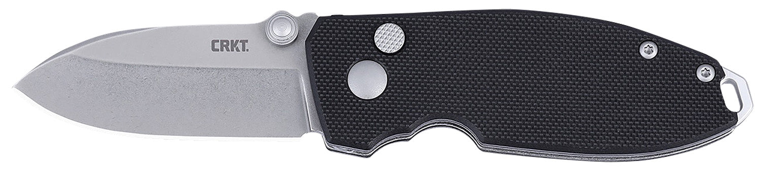 CRKT 2474 SQUID EDC Folding Knife 2.27" Plain Stonewashed D2 Steel Blade, Black G10 Handle