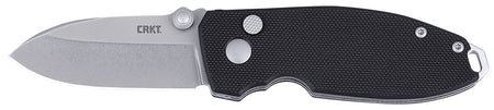CRKT 2474 SQUID EDC Folding Knife 2.27" Plain Stonewashed D2 Steel Blade, Black G10 Handle