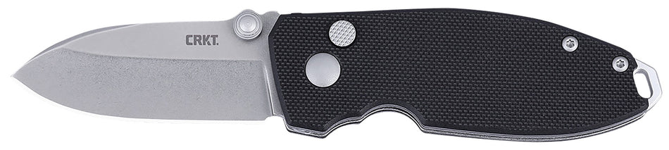 CRKT 2474 SQUID EDC Folding Knife 2.27" Plain Stonewashed D2 Steel Blade, Black G10 Handle