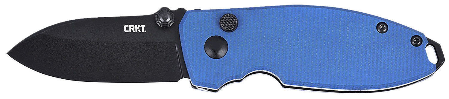 CRKT 2474BD SQUID EDC Folding Knife 2.27" Plain Stonewashed D2 Steel Blade, Blue Micarta Handle