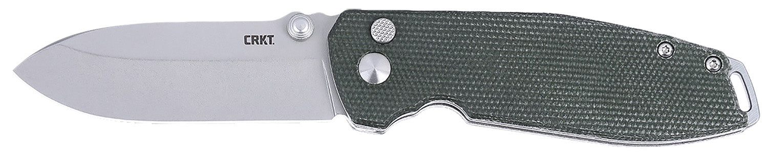 CRKT 2495GR SQUID XM Folding Knife 2.95" Stonewashed D2 Steel Blade, Green Micarta Handle