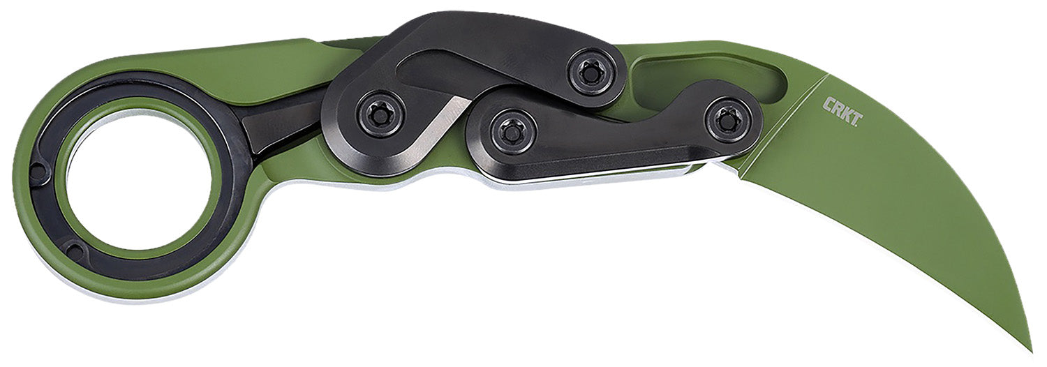 CRKT 4040BG Provoke Folding Karambit 2.41" Bright Green Cerakote D2 Steel Blade, Green Aluminum Handle