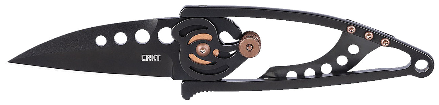 CRKT 5102NK Snap Lock Folding Knife 2.55" Drop Point Black TiNi 420J2 SS Blade, Black TiNi SS Handle
