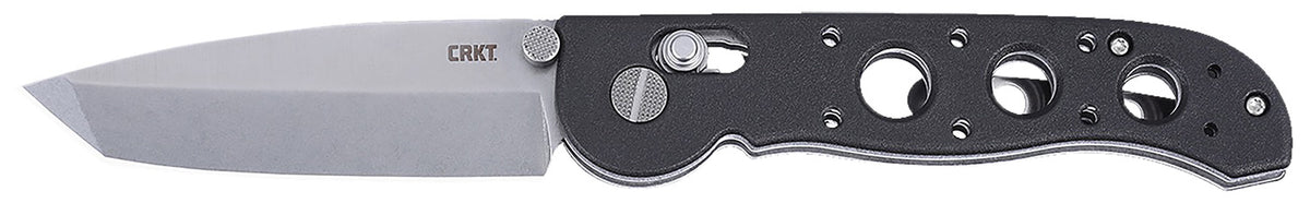 CRKT M16-02X Folding Knife 3.11" Tanto Stonewashed D2 Steel Blade, Black Grivory Handle