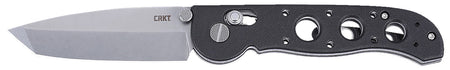 CRKT M16-02X Folding Knife 3.11" Tanto Stonewashed D2 Steel Blade, Black Grivory Handle