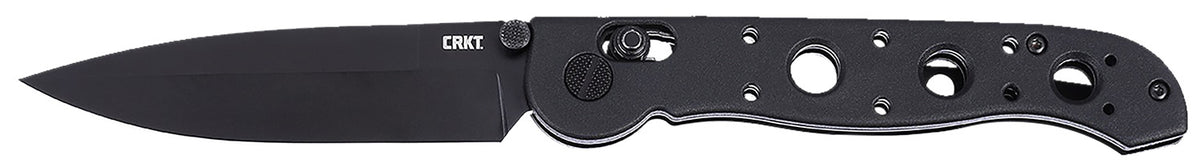 CRKT M16-03XK EDC Folding Knife 3.57" Spear Point Black EDP D2 Steel Blade, Black Grivory Handle