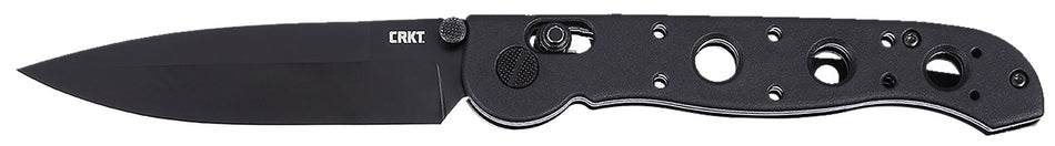 CRKT M16-03XK EDC Folding Knife 3.57" Spear Point Black EDP D2 Steel Blade, Black Grivory Handle
