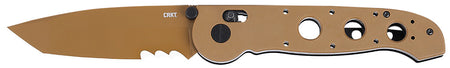 CRKT M16-14XD Folding Knife 3.97" Tanto Part Serrated FDE TiNi 1.4116 SS Blade, FDE G10 Handle