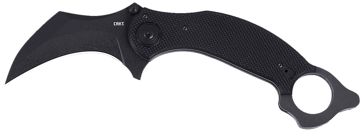 CRKT 2635 DU Hoc Deadbolt 3.62" Fixed Karambit Black Powder Coated D2 Steel Blade with Black G10 Handle