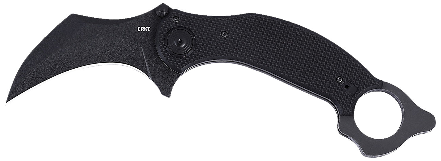 CRKT 2635 DU Hoc Deadbolt 3.62" Fixed Karambit Black Powder Coated D2 Steel Blade with Black G10 Handle
