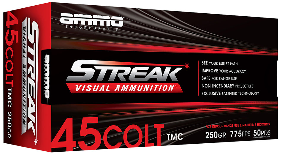Ammo Inc Streak Red .45 Long Colt 250 Gr TMC